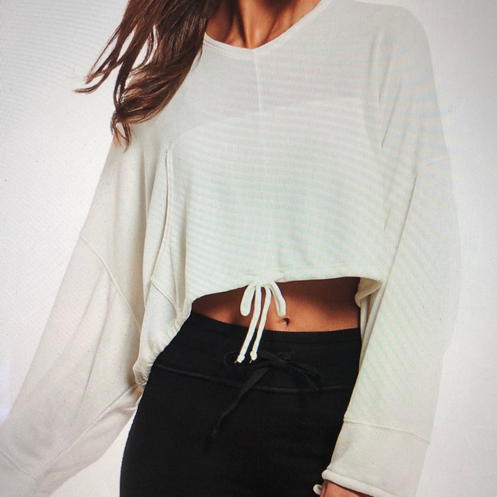 Free people white hoodie